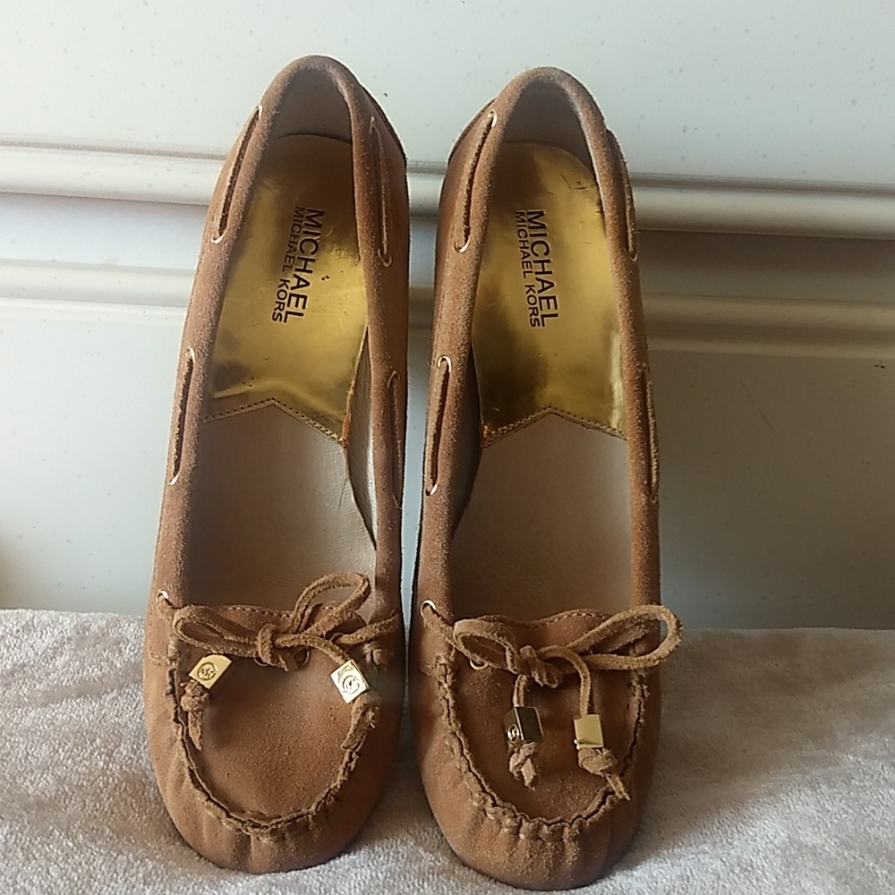 Michael Kors suede leather wedge